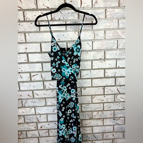 Michael Kors | Blue and Black Floral Jumpsuit - Picture 3 of 8